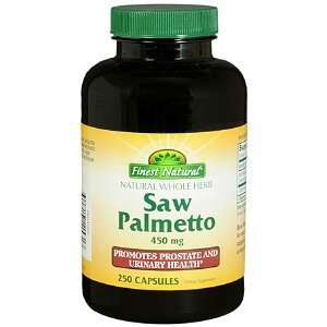  Finest Natural Saw Palmetto 450mg Capsules, 250 ea Health 