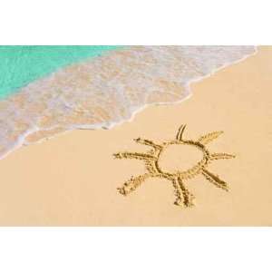  Drawing Sun on Beach   Peel and Stick Wall Decal by 