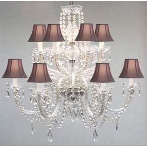  MURANO VENETIAN STYLE ALL CRYSTAL CHANDELIER WITH BLACK 