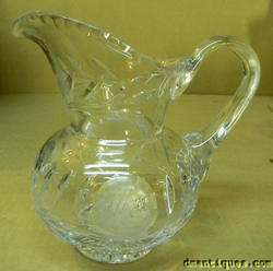 1970s Waterford Crystal Water Jug Pitcher Etched Flower  
