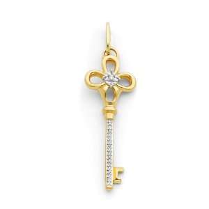  14k Diamond Key Pendant Jewelry