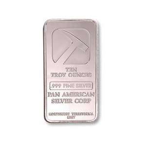  PAN AMERICAN 10 TROY OZ. .999 Pure Silver Bullion Bar 
