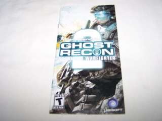 Manual ONLY for Ghost Recon Advanced Warfighter 2   PSP  