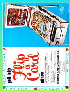 Flip a Card 1970 Gottlieb Pinball Advertising Flyer  