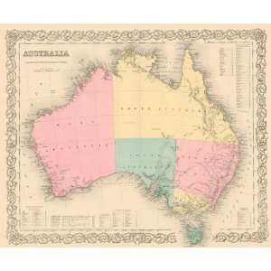  Colton 1855 Antique Map of Australia