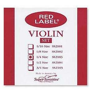  Super Sensitive Red Label 1/4 Violin String Set   Medium 