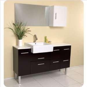 Bundle 50 Serio Espresso Modern Bathroom Vanity with Mirror & Side 