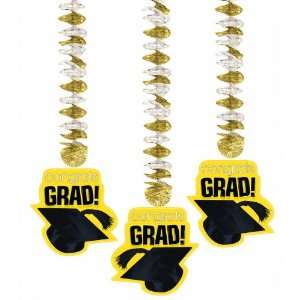 Lets Party By Amscan Congrats Grad Yellow Graduation Metallic Dangling 