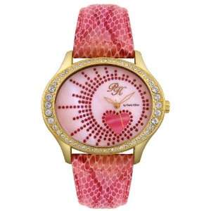  Womens Oval Hearts White/Red Crystal Pink Leather 