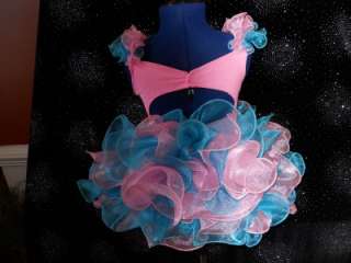 PAGEANT DRESS SHELL PINK AND BLUE BRAND NEW  