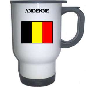  Belgium   ANDENNE White Stainless Steel Mug Everything 