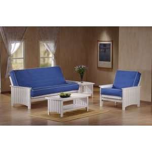  Cottage Queen Size White Futon Set by J&M Furniture: Home 