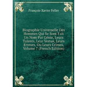   Crimes, Volume 7 (French Edition) FranÃ§ois Xavier Feller Books