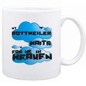   New  My Rottweiler Waits For Me In Heaven  Mug Dog: Home & Kitchen