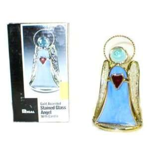 Gold Accented Stained Glass Angel with Candle Case Pack 48 
