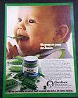 1980 ad gerber baby food strained peas vitamin rich returns