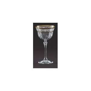   Six 24% Lead Crystal Venetian Gold Martini Glasses