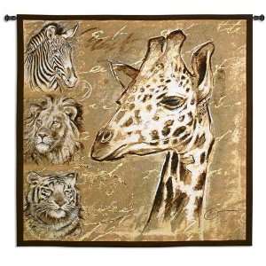 Safari Giraffe Tiger Lion Zebra Tapestry Wall Hanging:  