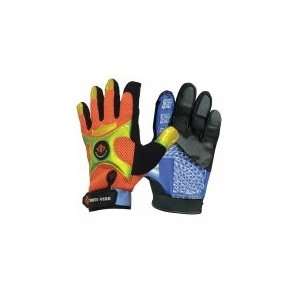 IMPACTO BGHIVISL Anti Vibration Gloves,Blck/Orange,L,Full 