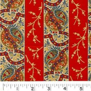  45 Wide Antebellum Stripe   Red Fabric By The Yard: Arts 