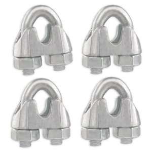 Set of 4 Non Rust Galvanized Steel Wire Rope Clip Cable Clamp   Fits 1 