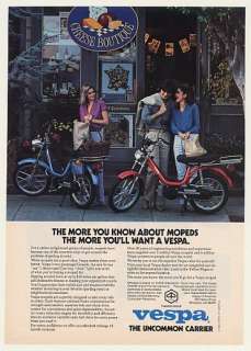 1980 Piaggio Vespa Grande Moped Cheese Boutique Ad  