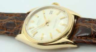 Rare Rolex 6105 Big Bubbleback 18k Gold Oyster Perpetual Watch  