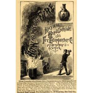  1885 Ad Hayward Hand Grenade Fire Extinguisher Pricing 