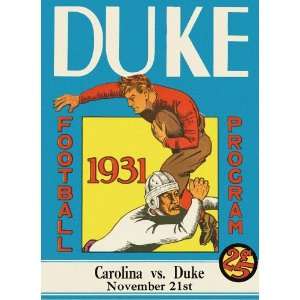  1931 Duke Blue Devils vs. North Carolina Tar Heels 22 x 30 