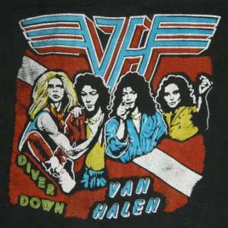 1982 VAN HALEN VINTAGE DIVER DOWN TOUR T SHIRT CONCERT  