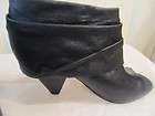 Vince Camuto Leather Peep Toe Ankle Boot with Buckles  