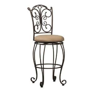 Linon Metal Gathered Back 30 Counter Stool in Antique Brown Finish