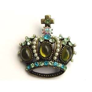   Rhinestone Vintage Inspired Princess Crown Jewelry Pin Brooch: Jewelry