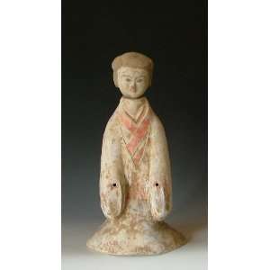 one Gray Pottery Royal Attendant, Chinese Antique Porcelain, Pottery 