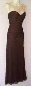 ALEX EVENINGS Brown Formal Evening Gown Dress 10 NWT  