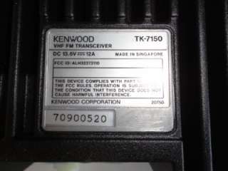 KENWOOD VHF FM TRANSCEIVER TK 7150 TK7150 FCC ID ALH32273110 MOBILE 