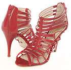 JEROME C. ROUSSEAU ~ ALI LEATHER RED STRAPPY HEELS SIZE 39.5 BRAND 