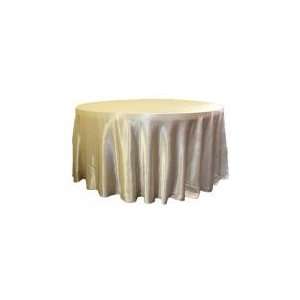  Wholesale wedding Satin 120 Round Tablecloth   Dark Ivory 