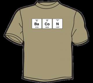 BACON PERIODIC TABLE ELEMENT T Shirt MENS funny geek  