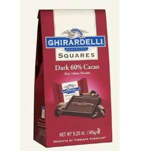 60% Cacao Dark Chocolate Squares 5.25oz Bag 1 Count  