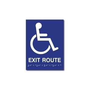   Symbol Exit Route Sign with Text and Braille   6x8