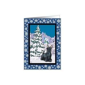  Winter Wonderland Scottish Terrier Holiday Card Card 