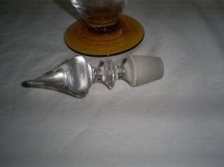 Hand Blown Glass Clear Cruet Amber Footed & Handle  