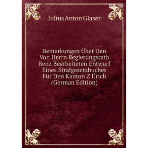  Den Kanton Z Ã?rich (German Edition) Julius Anton Glaser Books