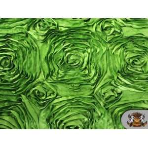  Rosette Satin Fabric Green / 54 Wide / Sold By the Yard 