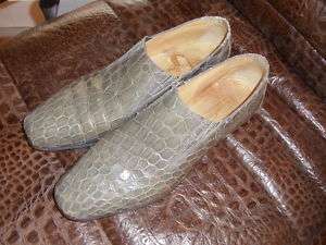Brandini Italy Alligator Crocodile Shoes Grey 11.5 M  
