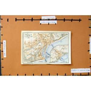   MAP GREAT BRITAIN STREET PLAN DOVER CASTLE ENGLAND