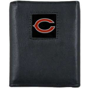  Chicago Bears Black Genuine Leather Executive Tri Fold 