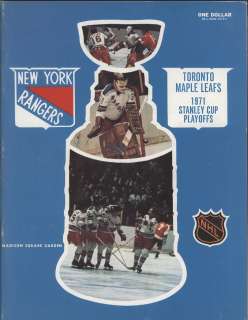 1971 Rangers vs Maple Leafs PLAYOFF NHL Hockey Program  