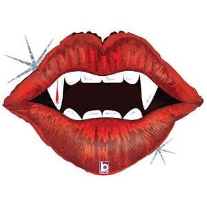Vampire Teeth & Lips Halloween 30 Mylar Balloon Large